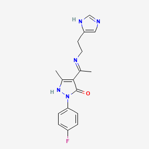 (4Z)-2-(4-fluorophenyl)-4-(1-{[2-(1H-imidazol-4-yl)ethyl]amino}ethylidene)-5-methyl-2,4-dihydro-3H-pyrazol-3-one