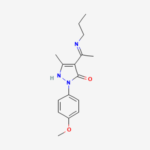 (4Z)-2-(4-methoxyphenyl)-5-methyl-4-[1-(propylamino)ethylidene]-2,4-dihydro-3H-pyrazol-3-one