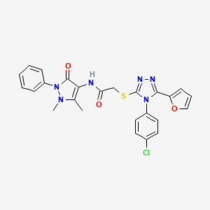 2-[[4-(4-chlorophenyl)-5-(2-furyl)-1,2,4-triazol-3-yl]sulfanyl]-N-(1,5-dimethyl-3-oxo-2-phenyl-pyrazol-4-yl)acetamide