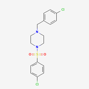 molecular formula C17H18Cl2N2O2S B10883352 1-(4-Chlorobenzyl)-4-[(4-chlorophenyl)sulfonyl]piperazine 