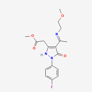 methyl [(4Z)-1-(4-fluorophenyl)-4-{1-[(2-methoxyethyl)amino]ethylidene}-5-oxo-4,5-dihydro-1H-pyrazol-3-yl]acetate