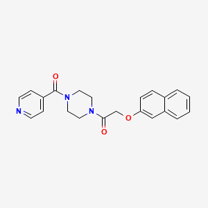 molecular formula C22H21N3O3 B10883385 2-(Naphthalen-2-yloxy)-1-[4-(pyridin-4-ylcarbonyl)piperazin-1-yl]ethanone 