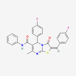 (2E)-2-(4-fluorobenzylidene)-5-(4-fluorophenyl)-7-methyl-3-oxo-N-phenyl-2,3-dihydro-5H-[1,3]thiazolo[3,2-a]pyrimidine-6-carboxamide