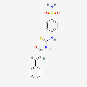 molecular formula C16H15N3O3S2 B10883399 4-{[(Cinnamoylamino)carbothioyl]amino}-1-benzenesulfonamide 