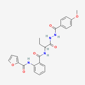 molecular formula C24H24N4O6 B10883405 N-{2-[(1-{2-[(4-methoxyphenyl)carbonyl]hydrazinyl}-1-oxobutan-2-yl)carbamoyl]phenyl}furan-2-carboxamide 