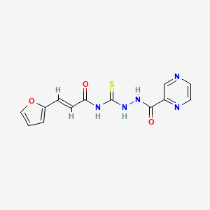 molecular formula C13H11N5O3S B10883407 (2E)-3-(furan-2-yl)-N-{[2-(pyrazin-2-ylcarbonyl)hydrazinyl]carbonothioyl}prop-2-enamide 