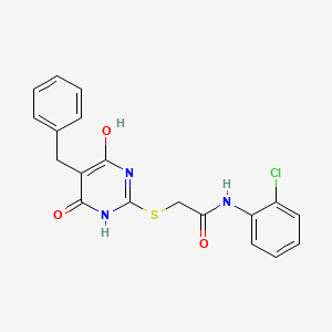 2-[(5-benzyl-4-hydroxy-6-oxo-1,6-dihydropyrimidin-2-yl)sulfanyl]-N-(2-chlorophenyl)acetamide