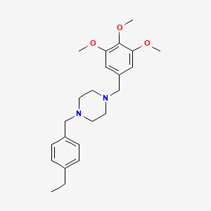 molecular formula C23H32N2O3 B10883432 1-(4-Ethylbenzyl)-4-(3,4,5-trimethoxybenzyl)piperazine 