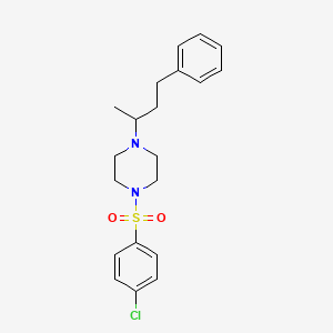 molecular formula C20H25ClN2O2S B10883463 1-[(4-Chlorophenyl)sulfonyl]-4-(4-phenylbutan-2-yl)piperazine 