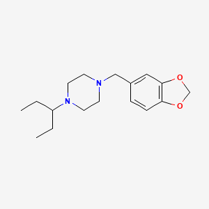 molecular formula C17H26N2O2 B10883486 1-(1,3-Benzodioxol-5-ylmethyl)-4-(pentan-3-yl)piperazine 