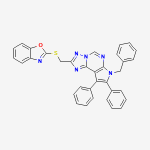 2-[(1,3-benzoxazol-2-ylsulfanyl)methyl]-7-benzyl-8,9-diphenyl-7H-pyrrolo[3,2-e][1,2,4]triazolo[1,5-c]pyrimidine