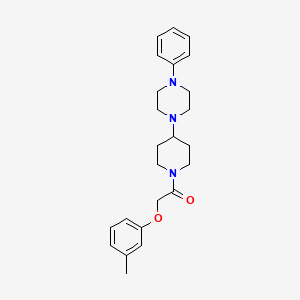 molecular formula C24H31N3O2 B10883513 2-(3-Methylphenoxy)-1-[4-(4-phenylpiperazin-1-yl)piperidin-1-yl]ethanone 