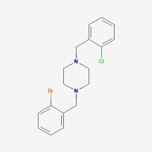 molecular formula C18H20BrClN2 B10883542 1-(2-Bromobenzyl)-4-(2-chlorobenzyl)piperazine 