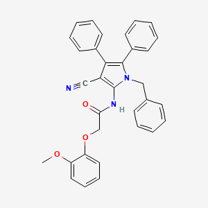 molecular formula C33H27N3O3 B10883557 N-(1-benzyl-3-cyano-4,5-diphenyl-1H-pyrrol-2-yl)-2-(2-methoxyphenoxy)acetamide 