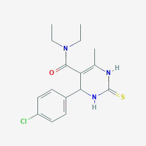 molecular formula C16H20ClN3OS B10883568 4-(4-chlorophenyl)-N,N-diethyl-6-methyl-2-thioxo-1,2,3,4-tetrahydropyrimidine-5-carboxamide 