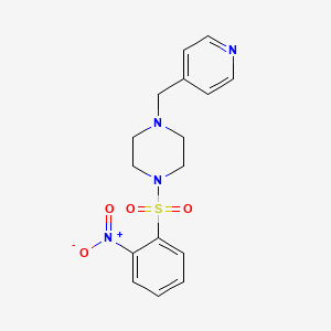 molecular formula C16H18N4O4S B10883581 1-[(2-Nitrophenyl)sulfonyl]-4-(pyridin-4-ylmethyl)piperazine 