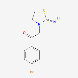 molecular formula C11H11BrN2OS B10883590 1-(4-Bromophenyl)-2-(2-imino-1,3-thiazolidin-3-yl)ethanone 