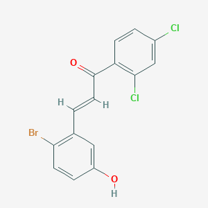 molecular formula C15H9BrCl2O2 B10883646 (2E)-3-(2-bromo-5-hydroxyphenyl)-1-(2,4-dichlorophenyl)prop-2-en-1-one 