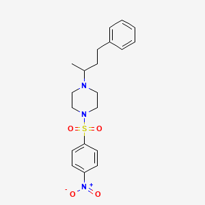 molecular formula C20H25N3O4S B10883679 1-[(4-Nitrophenyl)sulfonyl]-4-(4-phenylbutan-2-yl)piperazine 