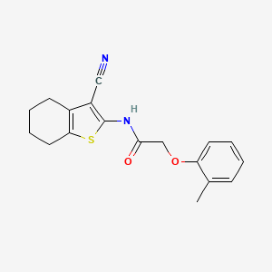 molecular formula C18H18N2O2S B10883695 N-(3-Cyano-4,5,6,7-tetrahydro-1-benzothien-2-YL)-2-(2-methylphenoxy)acetamide CAS No. 303092-51-5