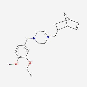 molecular formula C22H32N2O2 B10883696 1-(Bicyclo[2.2.1]hept-5-en-2-ylmethyl)-4-(3-ethoxy-4-methoxybenzyl)piperazine 