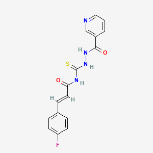 molecular formula C16H13FN4O2S B10883743 3-(4-Fluoro-phenyl)-N-[N'-(pyridine-3-carbonyl)-hydrazinocarbothioyl]-acrylamide 