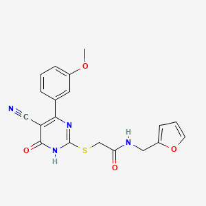 2-{[5-cyano-4-(3-methoxyphenyl)-6-oxo-1,6-dihydropyrimidin-2-yl]sulfanyl}-N-(furan-2-ylmethyl)acetamide