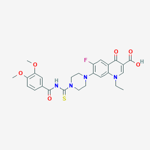 molecular formula C26H27FN4O6S B10883751 7-(4-{[(3,4-Dimethoxyphenyl)carbonyl]carbamothioyl}piperazin-1-yl)-1-ethyl-6-fluoro-4-oxo-1,4-dihydroquinoline-3-carboxylic acid 