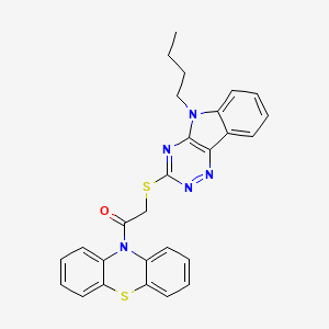 2-[(5-butyl-5H-[1,2,4]triazino[5,6-b]indol-3-yl)sulfanyl]-1-(10H-phenothiazin-10-yl)ethanone