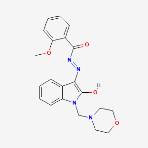 2-methoxy-N'-[(3Z)-1-(morpholin-4-ylmethyl)-2-oxo-1,2-dihydro-3H-indol-3-ylidene]benzohydrazide