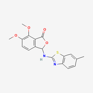 6,7-dimethoxy-3-[(6-methyl-1,3-benzothiazol-2-yl)amino]-2-benzofuran-1(3H)-one