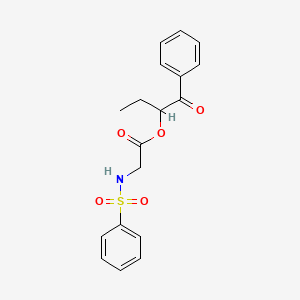 molecular formula C18H19NO5S B10883950 1-Benzoylpropyl 2-[(phenylsulfonyl)amino]acetate 