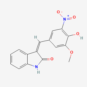 (3Z)-3-(4-hydroxy-3-methoxy-5-nitrobenzylidene)-1,3-dihydro-2H-indol-2-one