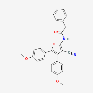 molecular formula C27H22N2O4 B10883970 N-[3-cyano-4,5-bis(4-methoxyphenyl)furan-2-yl]-2-phenylacetamide 