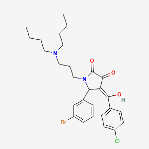 5-(3-Bromophenyl)-4-(4-chlorobenzoyl)-1-[3-(dibutylamino)propyl]-3-hydroxy-1,5-dihydro-2H-pyrrol-2-one