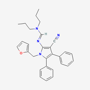 molecular formula C29H30N4O B10884048 N'-[3-cyano-1-(furan-2-ylmethyl)-4,5-diphenyl-1H-pyrrol-2-yl]-N,N-dipropylimidoformamide 