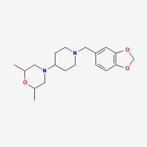 molecular formula C19H28N2O3 B10884093 4-[1-(1,3-Benzodioxol-5-ylmethyl)piperidin-4-yl]-2,6-dimethylmorpholine 