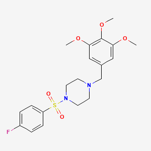 molecular formula C20H25FN2O5S B10884099 1-[(4-Fluorophenyl)sulfonyl]-4-(3,4,5-trimethoxybenzyl)piperazine 