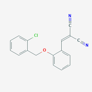 molecular formula C17H11ClN2O B10884121 {2-[(2-Chlorobenzyl)oxy]benzylidene}propanedinitrile 