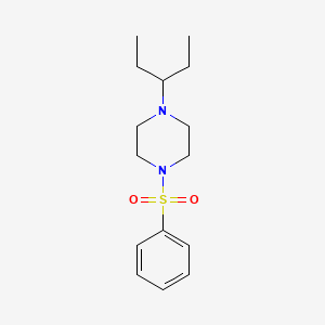 molecular formula C15H24N2O2S B10884135 1-(Pentan-3-yl)-4-(phenylsulfonyl)piperazine 