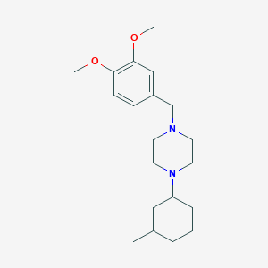 molecular formula C20H32N2O2 B10884151 1-(3,4-Dimethoxybenzyl)-4-(3-methylcyclohexyl)piperazine 