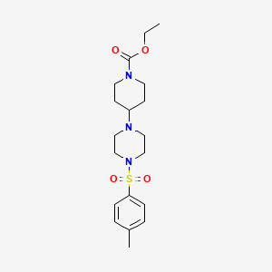 molecular formula C19H29N3O4S B10884159 Ethyl 4-{4-[(4-methylphenyl)sulfonyl]piperazin-1-yl}piperidine-1-carboxylate 