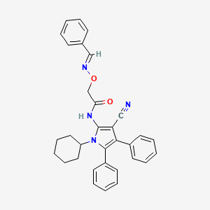 molecular formula C32H30N4O2 B10884199 N-(3-cyano-1-cyclohexyl-4,5-diphenyl-1H-pyrrol-2-yl)-2-({[(E)-phenylmethylidene]amino}oxy)acetamide 