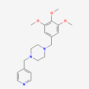 molecular formula C20H27N3O3 B10884230 1-(Pyridin-4-ylmethyl)-4-[(3,4,5-trimethoxyphenyl)methyl]piperazine 