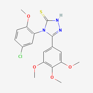 4-(5-chloro-2-methoxyphenyl)-5-(3,4,5-trimethoxyphenyl)-4H-1,2,4-triazole-3-thiol