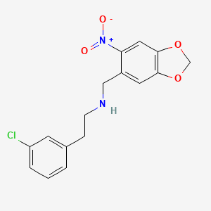 2-(3-chlorophenyl)-N-[(6-nitro-1,3-benzodioxol-5-yl)methyl]ethanamine