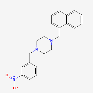 molecular formula C22H23N3O2 B10884289 1-(Naphthalen-1-ylmethyl)-4-(3-nitrobenzyl)piperazine 