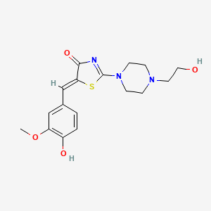 (5Z)-2-[4-(2-hydroxyethyl)piperazin-1-yl]-5-(4-hydroxy-3-methoxybenzylidene)-1,3-thiazol-4(5H)-one