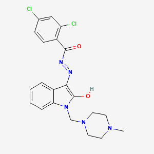 2,4-dichloro-N'-{(3Z)-1-[(4-methylpiperazin-1-yl)methyl]-2-oxo-1,2-dihydro-3H-indol-3-ylidene}benzohydrazide