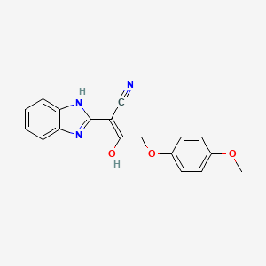 molecular formula C18H15N3O3 B10884302 2-(1,3-Dihydro-benzoimidazol-2-ylidene)-4-(4-methoxy-phenoxy)-3-oxo-butyronitrile 